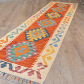 Handmade Afghan Kilim short runner - 310029